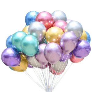 (A03) Beispiel-Arrangement 26cm Latexballons Metallic Heliumbefüllung 30 Stück (45,-€)