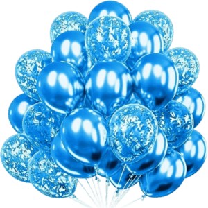 (A05) Beispiel-Arrangement 26cm Latexballons Metallic & Konfetti 20 Stück mit Heliumbefüllung (35,-€)