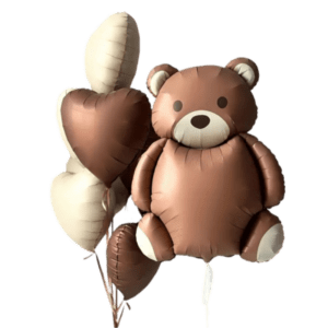 (A09) Beispiel-Arrangement 45-80cm Folienballons Teddybär Heliumbefüllung 6 Stück (20,-€)