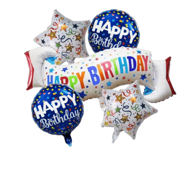 (A13) Beispiel-Arrangement 45-90cm Folienballons Geburtstag Heliumbefüllung 5 Stück (25,-€)