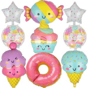 (A15) Beispiel-Arrangement 45-70cm Folienballons Geburtstag Heliumbefüllung 9 Stück (45,-€)