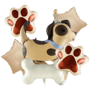 (A16) Beispiel-Arrangement 60cm Folienballons Hund Heliumbefüllung 7 Stück (40,-€)