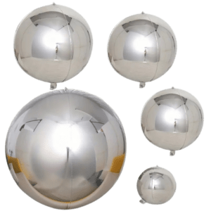 (F01) 25cm - 85cm Folienballon Kugel Silber oder Gold (0,50€ - 3,00€)