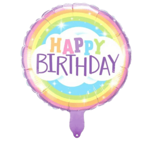 (F42-B) 45cm Folienballon Happy Birthday verschiedenfarbig (3,50€)