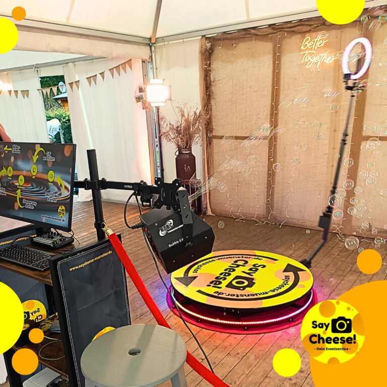 SayCheese 360-Grad-Fotobox Spin Booth Video Booth mieten