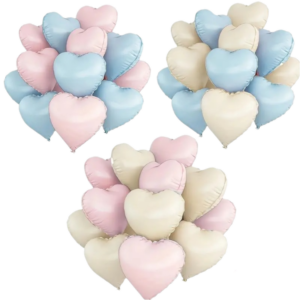 (A04) Beispiel-Arrangement 30cm Latex-Herzballons Pastell Heliumbefüllung 20 Stück (45,-€)