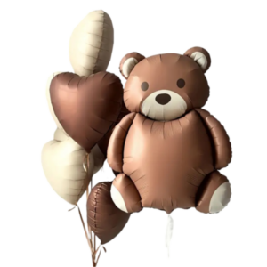 (A09) Beispiel-Arrangement 45-80cm Folienballons Teddybär Heliumbefüllung 6 Stück (20,-€)