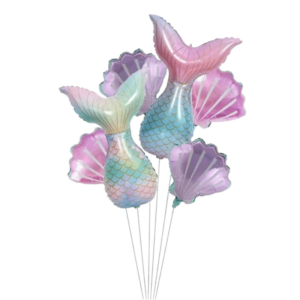 (A10) Beispiel-Arrangement 50-80cm Folienballons Meerjungfrau Heliumbefüllung 6 Stück (25,-€)