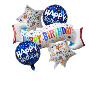 (A13) Beispiel-Arrangement 45-90cm Folienballons Geburtstag Heliumbefüllung 5 Stück (25,-€)