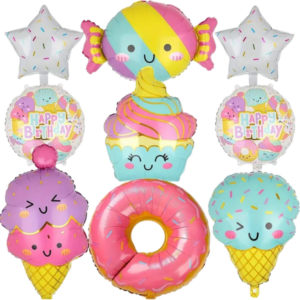 (A15) Beispiel-Arrangement 45-70cm Folienballons Geburtstag Heliumbefüllung 9 Stück (45,-€)