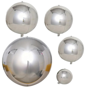 (F01) 25cm - 85cm Folienballon Kugel Silber oder Gold (0,50€ - 3,00€)