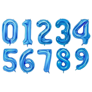 (F04-A) 40cm Folienballon Ziffer verschiedenfarbig (1,50€)