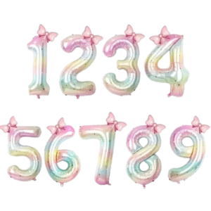 (F06) 40cm Folienballon Ziffer Schleifchen (1,70€)