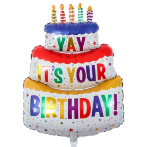 (F40) 100cm Folienballon Geburtstagstorte (6,-€)