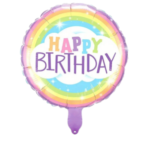 (F42-B) 45cm Folienballon Happy Birthday verschiedenfarbig (3,50€)