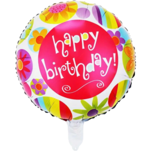(F42-C) 45cm Folienballon Happy Birthday verschiedenfarbig (3,50€)