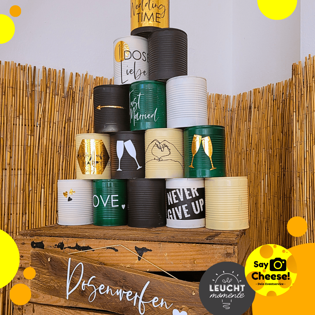 Party Hochzeit Spiel Holz Dosenwerfen mieten Münster