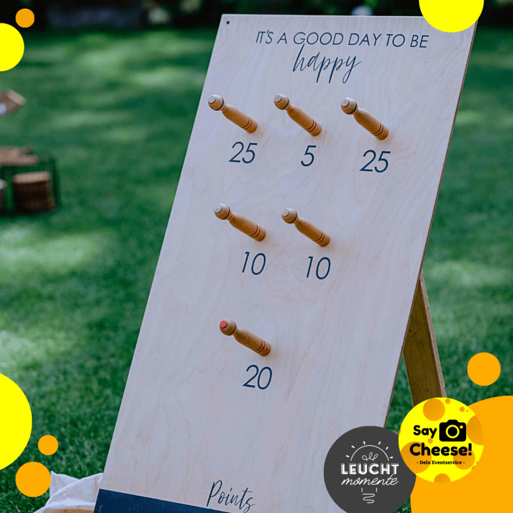 Party Hochzeit Spiel Holz Jenga mieten Münster