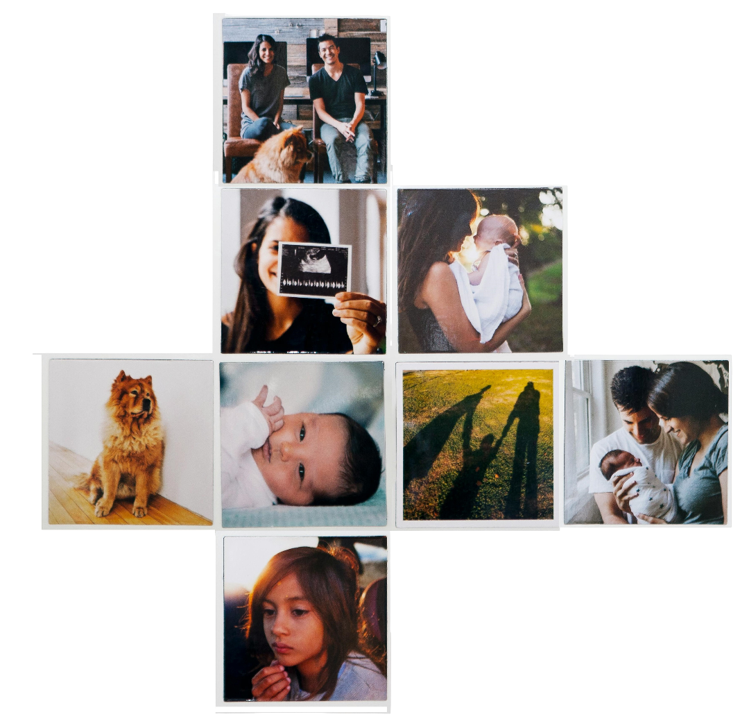 Mosaik Wand Foto Collage buchen mieten Fotobox Logo